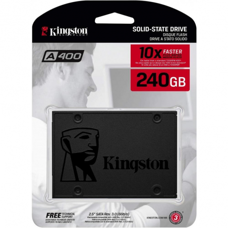 UNIDAD DE ESTADO SOLIDO DE 240GB 2.5", SATA 3, A400 KINGSTON